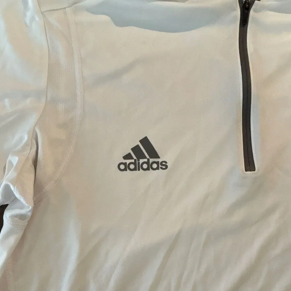 adidas AEROREADY Seattle Kraken Men’s 1/2 Zip Hoodie White Size L HG4974. 0207